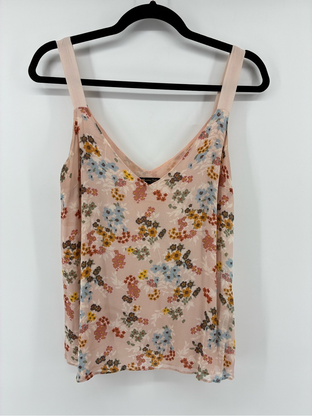 Floral V-Neck Pink Sleeveless Tank Top